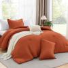 imageAndency Beige Twin Size Comforter Set Solid Bed Comforter 2 Pieces 1 Boho Comforter ampamp 1 Pillowcase Lightweight and Fluffy Plain Beige Bed Comforter Set for All SeasonTerracotta