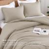 imageAndency Beige Twin Size Comforter Set Solid Bed Comforter 2 Pieces 1 Boho Comforter ampamp 1 Pillowcase Lightweight and Fluffy Plain Beige Bed Comforter Set for All SeasonWheat