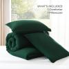 imageAndency Beige Twin Size Comforter Set Solid Bed Comforter 2 Pieces 1 Boho Comforter ampamp 1 Pillowcase Lightweight and Fluffy Plain Beige Bed Comforter Set for All SeasonDark Green
