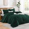 imageAndency Beige Twin Size Comforter Set Solid Bed Comforter 2 Pieces 1 Boho Comforter ampamp 1 Pillowcase Lightweight and Fluffy Plain Beige Bed Comforter Set for All SeasonDark Green
