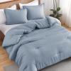 imageAndency Beige Twin Size Comforter Set Solid Bed Comforter 2 Pieces 1 Boho Comforter ampamp 1 Pillowcase Lightweight and Fluffy Plain Beige Bed Comforter Set for All SeasonGrayish Blue