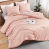 imageAndency Beige Twin Size Comforter Set Solid Bed Comforter 2 Pieces 1 Boho Comforter ampamp 1 Pillowcase Lightweight and Fluffy Plain Beige Bed Comforter Set for All SeasonBlush