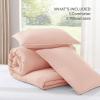 imageAndency Beige Twin Size Comforter Set Solid Bed Comforter 2 Pieces 1 Boho Comforter ampamp 1 Pillowcase Lightweight and Fluffy Plain Beige Bed Comforter Set for All SeasonBlush