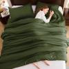 imageAndency Beige Twin Size Comforter Set Solid Bed Comforter 2 Pieces 1 Boho Comforter ampamp 1 Pillowcase Lightweight and Fluffy Plain Beige Bed Comforter Set for All SeasonOlive