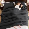 imageAndency Beige Twin Size Comforter Set Solid Bed Comforter 2 Pieces 1 Boho Comforter ampamp 1 Pillowcase Lightweight and Fluffy Plain Beige Bed Comforter Set for All SeasonDark Grey
