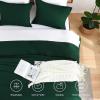 imageAndency Beige Twin Size Comforter Set Solid Bed Comforter 2 Pieces 1 Boho Comforter ampamp 1 Pillowcase Lightweight and Fluffy Plain Beige Bed Comforter Set for All SeasonDark Green