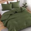 imageAndency Beige Twin Size Comforter Set Solid Bed Comforter 2 Pieces 1 Boho Comforter ampamp 1 Pillowcase Lightweight and Fluffy Plain Beige Bed Comforter Set for All SeasonOlive