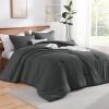 imageAndency Beige Twin Size Comforter Set Solid Bed Comforter 2 Pieces 1 Boho Comforter ampamp 1 Pillowcase Lightweight and Fluffy Plain Beige Bed Comforter Set for All SeasonDark Grey