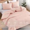 imageAndency Beige Twin Size Comforter Set Solid Bed Comforter 2 Pieces 1 Boho Comforter ampamp 1 Pillowcase Lightweight and Fluffy Plain Beige Bed Comforter Set for All SeasonBlush
