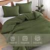 imageAndency Beige Twin Size Comforter Set Solid Bed Comforter 2 Pieces 1 Boho Comforter ampamp 1 Pillowcase Lightweight and Fluffy Plain Beige Bed Comforter Set for All SeasonOlive