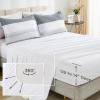 imageAndency Full Size Comforter Set Sage Green  7 Pieces Green Striped Lightweight Bed in a Bag Soft Microfiber Reversible Bedding Set with Comforter Fitted ampamp Flat Sheet Pillowcases ampamp Shams06  Light Grey