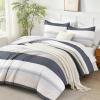 imageAndency Full Size Comforter Set Sage Green  7 Pieces Green Striped Lightweight Bed in a Bag Soft Microfiber Reversible Bedding Set with Comforter Fitted ampamp Flat Sheet Pillowcases ampamp Shams08  Yellow Blue