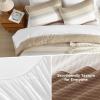 imageAndency Full Size Comforter Set Sage Green  7 Pieces Green Striped Lightweight Bed in a Bag Soft Microfiber Reversible Bedding Set with Comforter Fitted ampamp Flat Sheet Pillowcases ampamp Shams10  Taupe