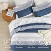 imageAndency Full Size Comforter Set Sage Green  7 Pieces Green Striped Lightweight Bed in a Bag Soft Microfiber Reversible Bedding Set with Comforter Fitted ampamp Flat Sheet Pillowcases ampamp Shams07  Mineral Blue