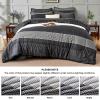 imageAndency Full Size Comforter Set Sage Green  7 Pieces Green Striped Lightweight Bed in a Bag Soft Microfiber Reversible Bedding Set with Comforter Fitted ampamp Flat Sheet Pillowcases ampamp Shams02  Black White