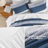 imageAndency Full Size Comforter Set Sage Green  7 Pieces Green Striped Lightweight Bed in a Bag Soft Microfiber Reversible Bedding Set with Comforter Fitted ampamp Flat Sheet Pillowcases ampamp Shams07  Mineral Blue