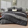 imageAndency Full Size Comforter Set Sage Green  7 Pieces Green Striped Lightweight Bed in a Bag Soft Microfiber Reversible Bedding Set with Comforter Fitted ampamp Flat Sheet Pillowcases ampamp Shams02  Black White