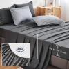 imageAndency Full Size Comforter Set Sage Green  7 Pieces Green Striped Lightweight Bed in a Bag Soft Microfiber Reversible Bedding Set with Comforter Fitted ampamp Flat Sheet Pillowcases ampamp Shams03  Blue Grey