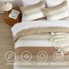 imageAndency Full Size Comforter Set Sage Green  7 Pieces Green Striped Lightweight Bed in a Bag Soft Microfiber Reversible Bedding Set with Comforter Fitted ampamp Flat Sheet Pillowcases ampamp Shams10  Taupe
