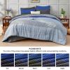 imageAndency Full Size Comforter Set Sage Green  7 Pieces Green Striped Lightweight Bed in a Bag Soft Microfiber Reversible Bedding Set with Comforter Fitted ampamp Flat Sheet Pillowcases ampamp Shams03  Blue Grey