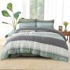 imageAndency Full Size Comforter Set Sage Green  7 Pieces Green Striped Lightweight Bed in a Bag Soft Microfiber Reversible Bedding Set with Comforter Fitted ampamp Flat Sheet Pillowcases ampamp Shams01  Sage Green