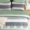 imageAndency Full Size Comforter Set Sage Green  7 Pieces Green Striped Lightweight Bed in a Bag Soft Microfiber Reversible Bedding Set with Comforter Fitted ampamp Flat Sheet Pillowcases ampamp Shams01  Sage Green