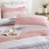 imageAndency Full Size Comforter Set Sage Green  7 Pieces Green Striped Lightweight Bed in a Bag Soft Microfiber Reversible Bedding Set with Comforter Fitted ampamp Flat Sheet Pillowcases ampamp Shams05  Pink