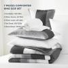 imageAndency Full Size Comforter Set Sage Green  7 Pieces Green Striped Lightweight Bed in a Bag Soft Microfiber Reversible Bedding Set with Comforter Fitted ampamp Flat Sheet Pillowcases ampamp Shams09  Dark Grey