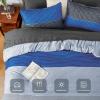 imageAndency Full Size Comforter Set Sage Green  7 Pieces Green Striped Lightweight Bed in a Bag Soft Microfiber Reversible Bedding Set with Comforter Fitted ampamp Flat Sheet Pillowcases ampamp Shams03  Blue Grey