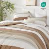 imageAndency Full Size Comforter Set Sage Green  7 Pieces Green Striped Lightweight Bed in a Bag Soft Microfiber Reversible Bedding Set with Comforter Fitted ampamp Flat Sheet Pillowcases ampamp Shams10  Taupe