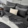 imageAndency Full Size Comforter Set Sage Green  7 Pieces Green Striped Lightweight Bed in a Bag Soft Microfiber Reversible Bedding Set with Comforter Fitted ampamp Flat Sheet Pillowcases ampamp Shams02  Black White