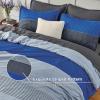 imageAndency Full Size Comforter Set Sage Green  7 Pieces Green Striped Lightweight Bed in a Bag Soft Microfiber Reversible Bedding Set with Comforter Fitted ampamp Flat Sheet Pillowcases ampamp Shams03  Blue Grey