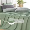 imageAndency Full Size Comforter Set Sage Green  7 Pieces Green Striped Lightweight Bed in a Bag Soft Microfiber Reversible Bedding Set with Comforter Fitted ampamp Flat Sheet Pillowcases ampamp Shams01  Sage Green
