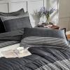 imageAndency Full Size Comforter Set Sage Green  7 Pieces Green Striped Lightweight Bed in a Bag Soft Microfiber Reversible Bedding Set with Comforter Fitted ampamp Flat Sheet Pillowcases ampamp Shams02  Black White