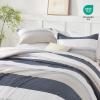imageAndency Full Size Comforter Set Sage Green  7 Pieces Green Striped Lightweight Bed in a Bag Soft Microfiber Reversible Bedding Set with Comforter Fitted ampamp Flat Sheet Pillowcases ampamp Shams08  Yellow Blue