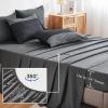 imageAndency Full Size Comforter Set Sage Green  7 Pieces Green Striped Lightweight Bed in a Bag Soft Microfiber Reversible Bedding Set with Comforter Fitted ampamp Flat Sheet Pillowcases ampamp Shams02  Black White