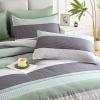 imageAndency Full Size Comforter Set Sage Green  7 Pieces Green Striped Lightweight Bed in a Bag Soft Microfiber Reversible Bedding Set with Comforter Fitted ampamp Flat Sheet Pillowcases ampamp Shams01  Sage Green