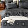 imageAndency Full Size Comforter Set Sage Green  7 Pieces Green Striped Lightweight Bed in a Bag Soft Microfiber Reversible Bedding Set with Comforter Fitted ampamp Flat Sheet Pillowcases ampamp Shams02  Black White
