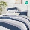imageAndency Full Size Comforter Set Sage Green  7 Pieces Green Striped Lightweight Bed in a Bag Soft Microfiber Reversible Bedding Set with Comforter Fitted ampamp Flat Sheet Pillowcases ampamp Shams07  Mineral Blue