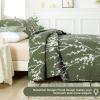 imageAndency Green Quilt Queen Size 96x90 Inch 3 Pieces Floral Lightweight Bedspread Microfiber Reversible Flower Quilted Coverlet with 2 Pillowcases for Men WomenGreen