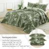 imageAndency Green Quilt Queen Size 96x90 Inch 3 Pieces Floral Lightweight Bedspread Microfiber Reversible Flower Quilted Coverlet with 2 Pillowcases for Men WomenGreen