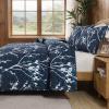 imageAndency Green Quilt Queen Size 96x90 Inch 3 Pieces Floral Lightweight Bedspread Microfiber Reversible Flower Quilted Coverlet with 2 Pillowcases for Men WomenNavy