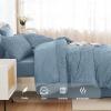 imageAndency King Size Comforter Set 7 Pieces Dark Emerald Green  Bed in a Bag King Boho Lightweight Fluffy Tufted Bedding Sets with Quilt Comforter Sheets Pillowcases ampamp ShamsGrayish Blue