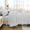 imageAndency King Size Comforter Set 7 Pieces Dark Emerald Green  Bed in a Bag King Boho Lightweight Fluffy Tufted Bedding Sets with Quilt Comforter Sheets Pillowcases ampamp ShamsLight Grey