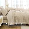 imageAndency King Size Comforter Set 7 Pieces Dark Emerald Green  Bed in a Bag King Boho Lightweight Fluffy Tufted Bedding Sets with Quilt Comforter Sheets Pillowcases ampamp ShamsKhaki