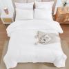 imageAndency King Size Comforter Set 7 Pieces Dark Emerald Green  Bed in a Bag King Boho Lightweight Fluffy Tufted Bedding Sets with Quilt Comforter Sheets Pillowcases ampamp ShamsWhite