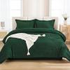 imageAndency King Size Comforter Set 7 Pieces Dark Emerald Green  Bed in a Bag King Boho Lightweight Fluffy Tufted Bedding Sets with Quilt Comforter Sheets Pillowcases ampamp ShamsEmerald Green