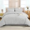 imageAndency King Size Comforter Set 7 Pieces Dark Emerald Green  Bed in a Bag King Boho Lightweight Fluffy Tufted Bedding Sets with Quilt Comforter Sheets Pillowcases ampamp ShamsLight Grey