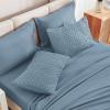 imageAndency King Size Comforter Set 7 Pieces Dark Emerald Green  Bed in a Bag King Boho Lightweight Fluffy Tufted Bedding Sets with Quilt Comforter Sheets Pillowcases ampamp ShamsGrayish Blue