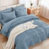 imageAndency King Size Comforter Set 7 Pieces Dark Emerald Green  Bed in a Bag King Boho Lightweight Fluffy Tufted Bedding Sets with Quilt Comforter Sheets Pillowcases ampamp ShamsGrayish Blue